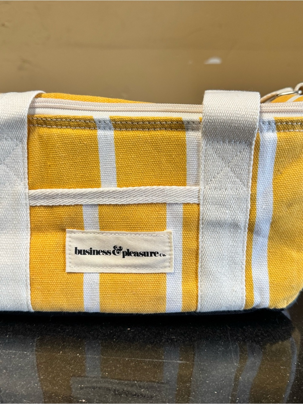 Yellow Stripe Canvas Tote